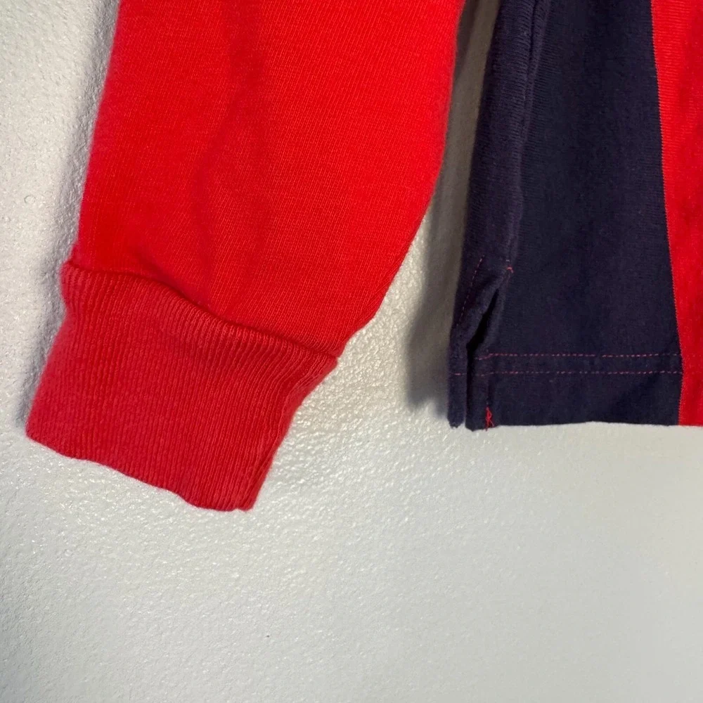 GAP Kids Rugby Long Sleeve Shirt Vertical Stripe V-neck‎ Boys XS - No Collar #9